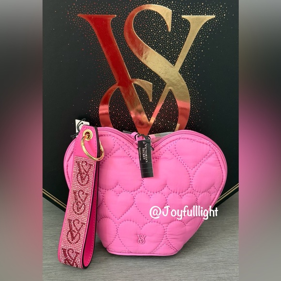VICTORIA'S SECRET Valentine’s Day Hearts makeup bag and Wristlet keychain - Picture 2 of 4
